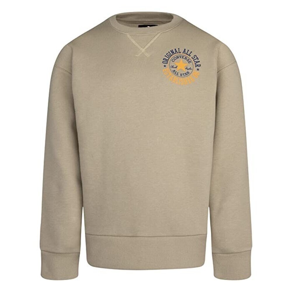 Converse Sweatshirt Boys Medium Nomad Khaki Cotton Crew Neck Long Sleeve RED49